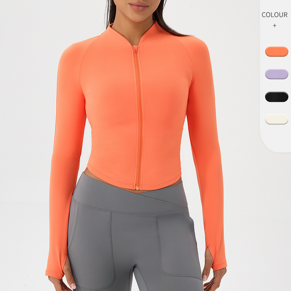 Yoga Fitness Jacket - Çıplak yoga kıyafeti ceketi dik yaka