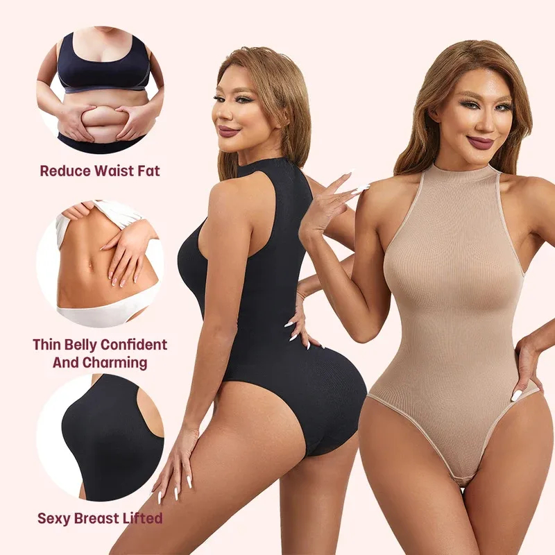 Waist Trainer Women - Yüksek Esneklikli Seksi Kolsuz Yuvarlak Yaka
