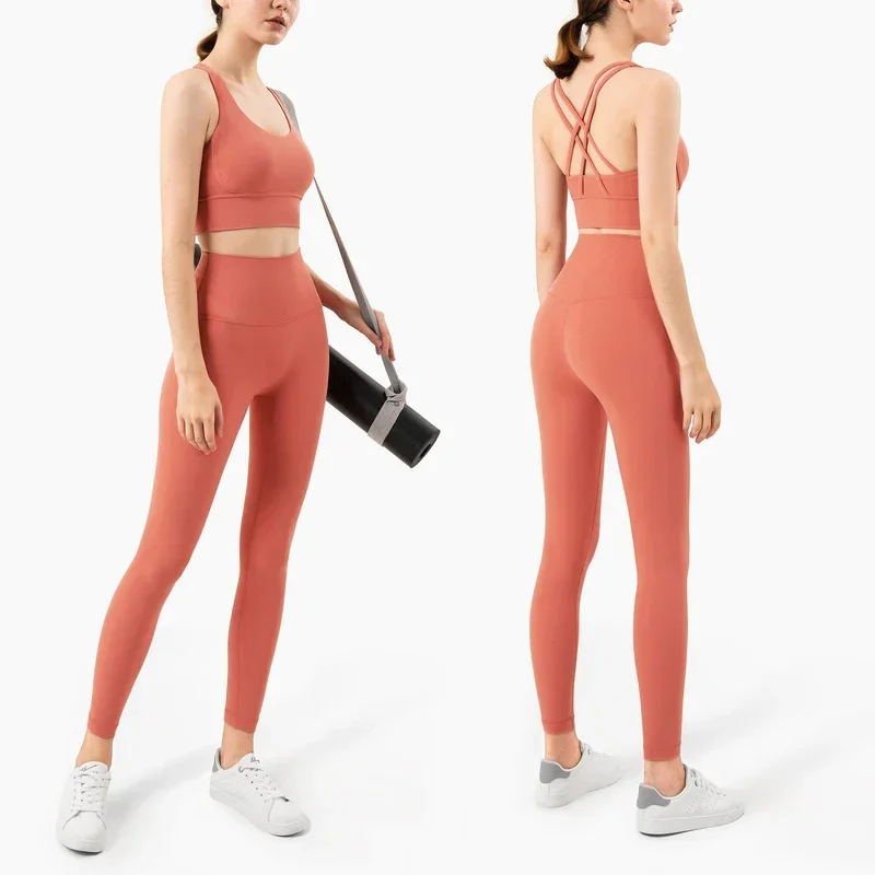 Yoga Fitness Kleidung - Kadın Düz Renk 2 Parça Yoga
