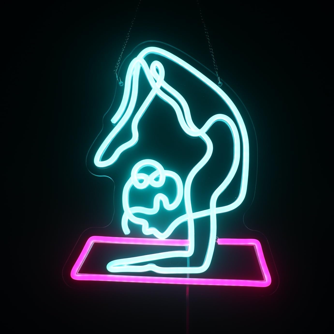Yoga Fitness Room - Yoga Neon Tabelası Kısılabilir Led Duvar