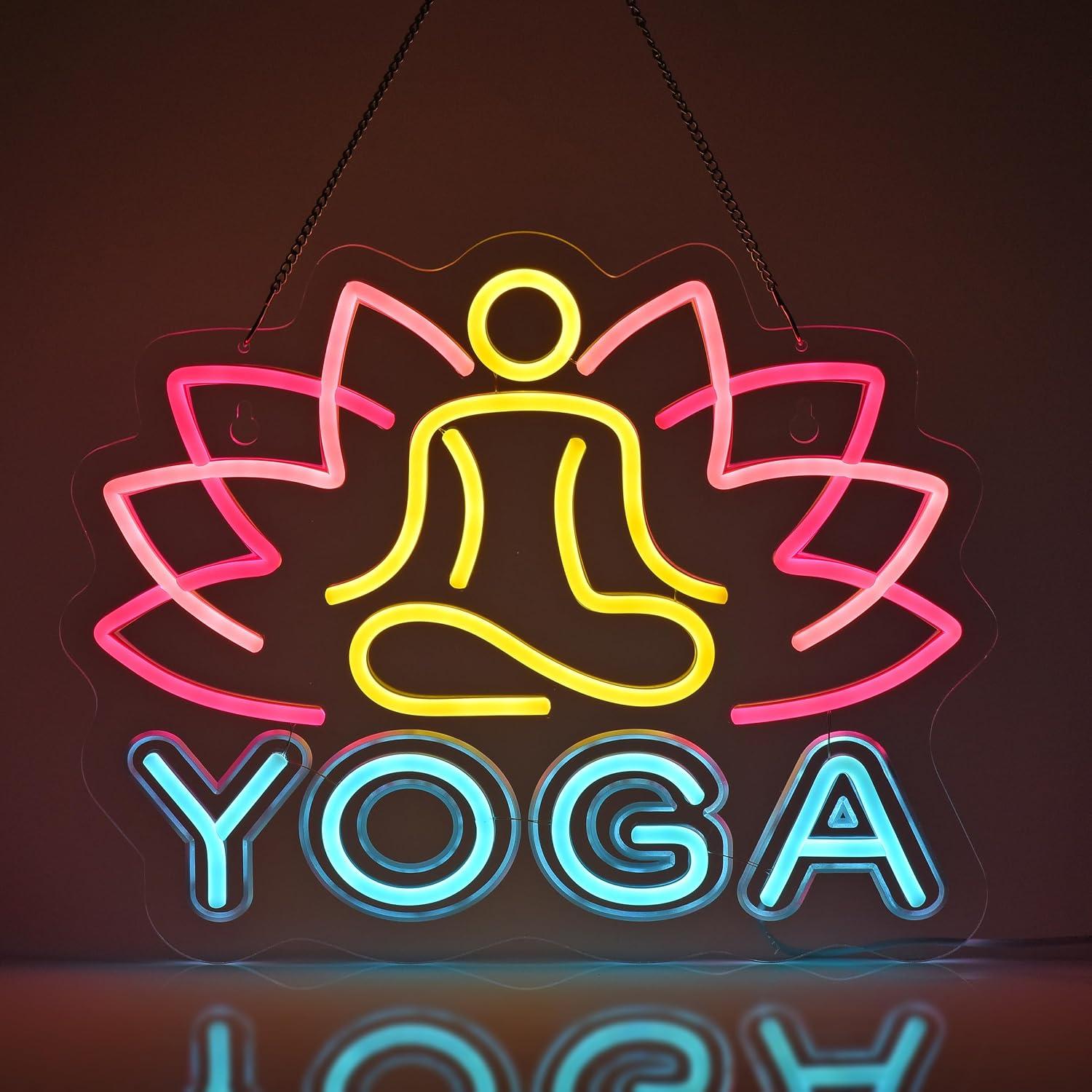 Yoga Fitness Room - Yoga Neon Tabelası Kısılabilir LED Neon