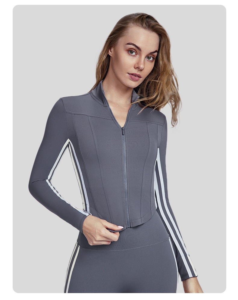 Kadın Çizgili Sonbahar Antrenm - Yoga Fitness Jacket incelemesi ve fiyatı